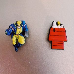 Snoopy and Wolverine Crocs Jibbitz